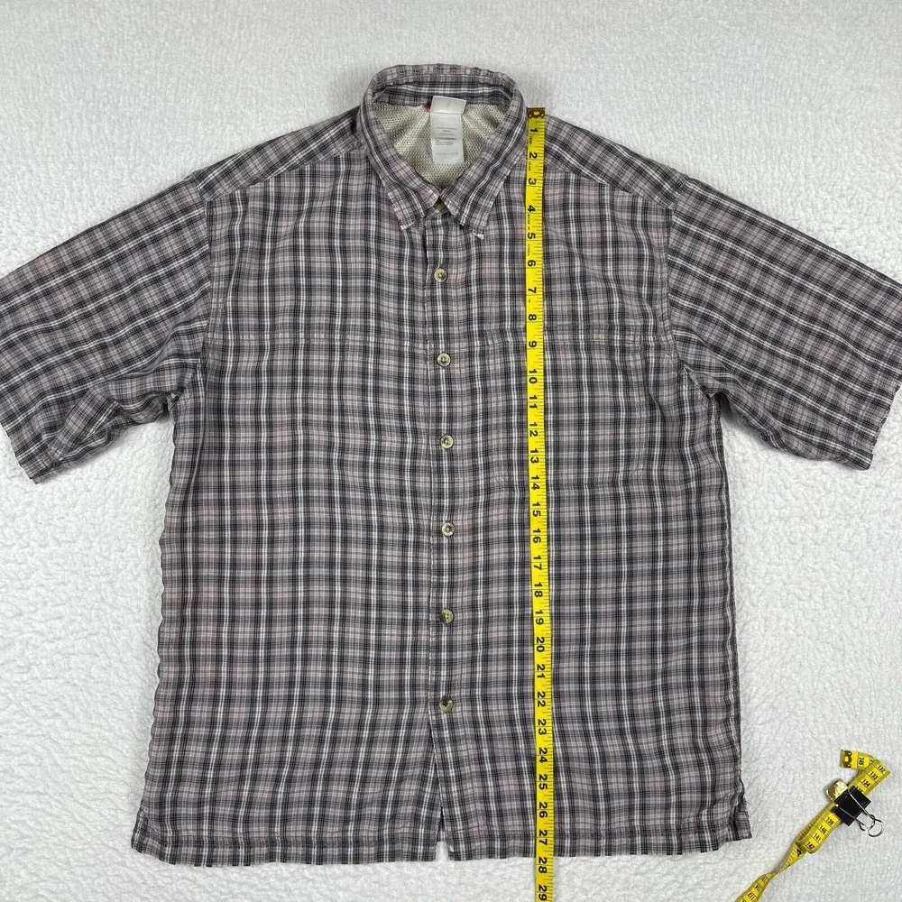 The North Face Shirt Mens Medium Purple‎ Plaid Outdoors Hiking Camping Travel
